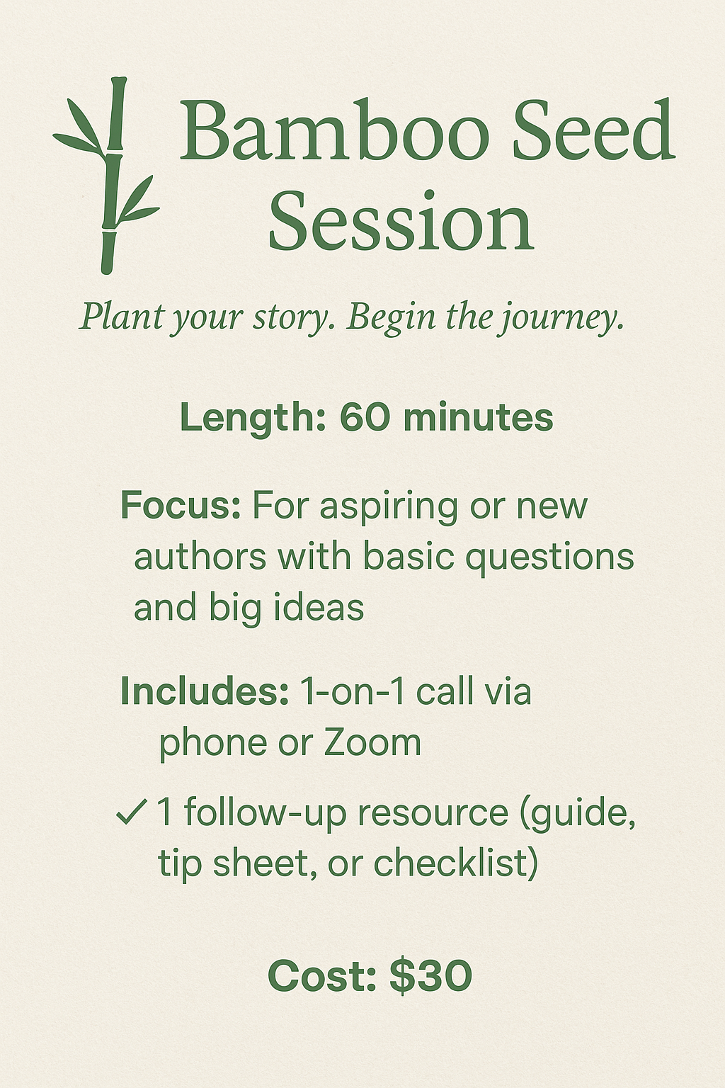Bamboo Seed Session (1 hour)