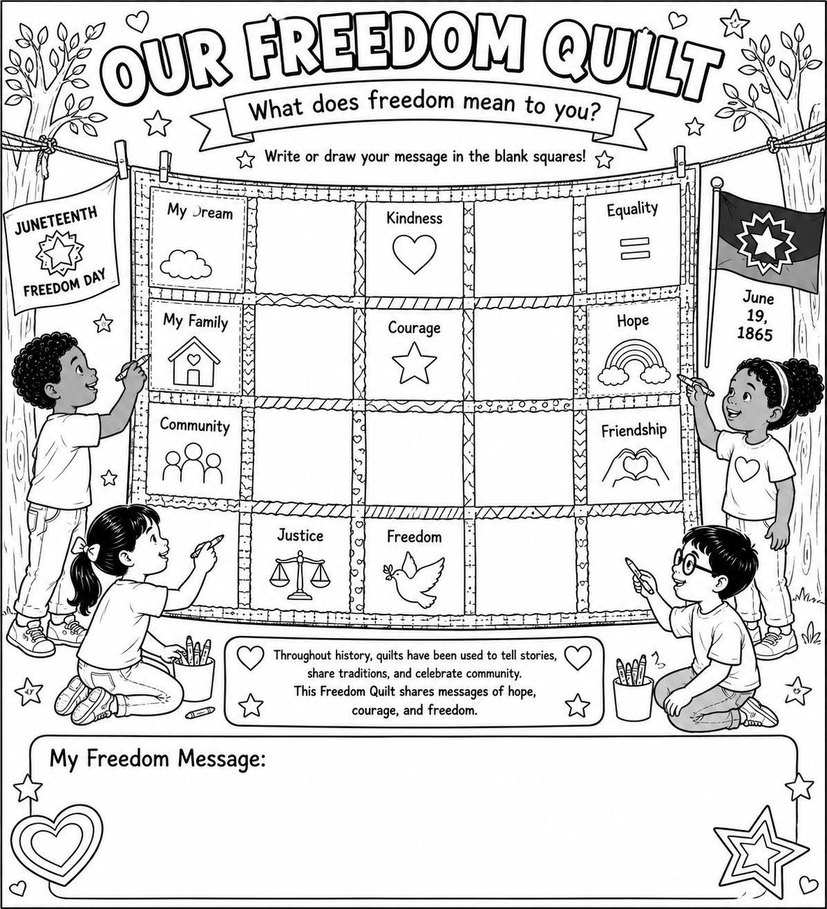 FREE Juneteenth Coloring Pages 2026
