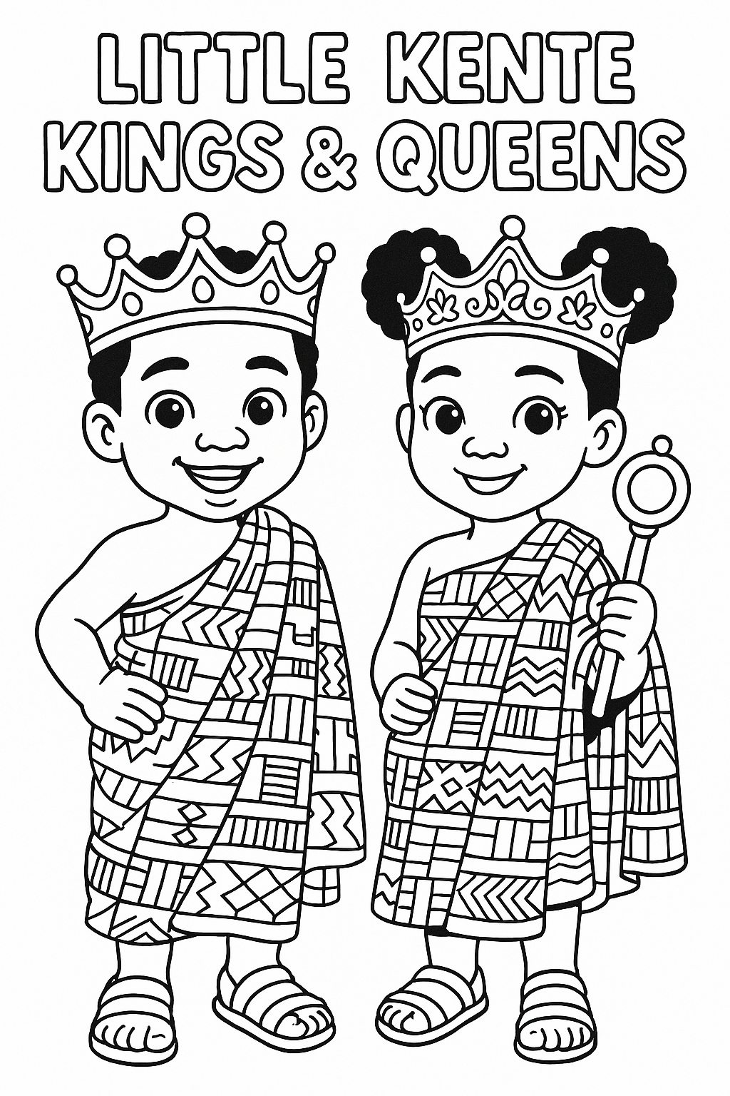 FREE Kente Kings and Queens Coloring Pages