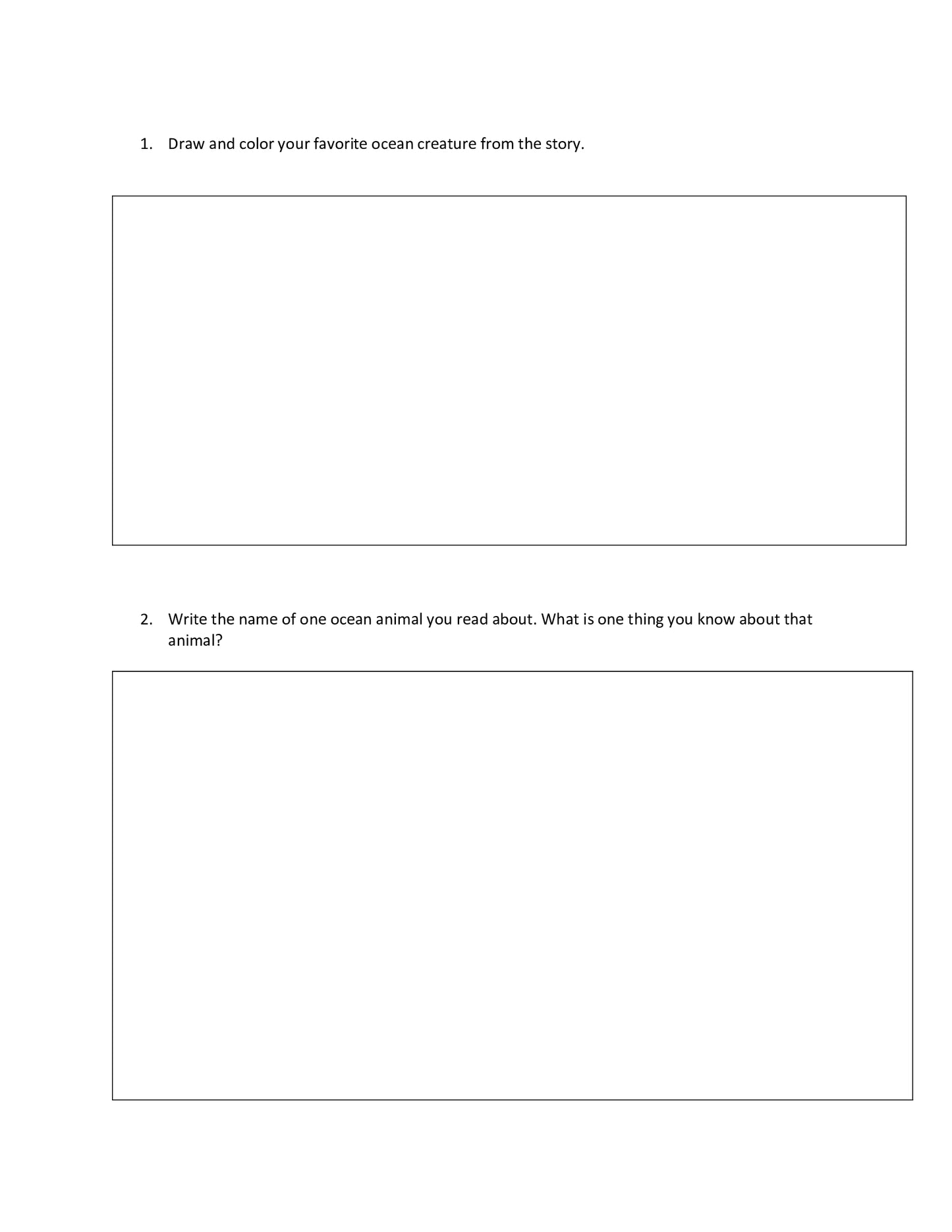 FREE Digital Download Worksheet for Amara and Bemba's Underwater Encounters