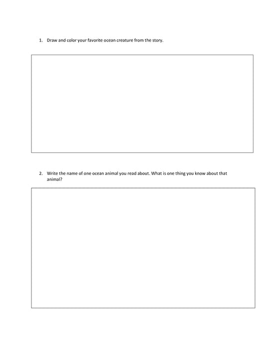 FREE Digital Download Worksheet for Amara and Bemba's Underwater Encounters