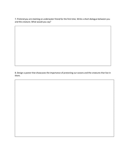 FREE Digital Download Worksheet for Amara and Bemba's Underwater Encounters