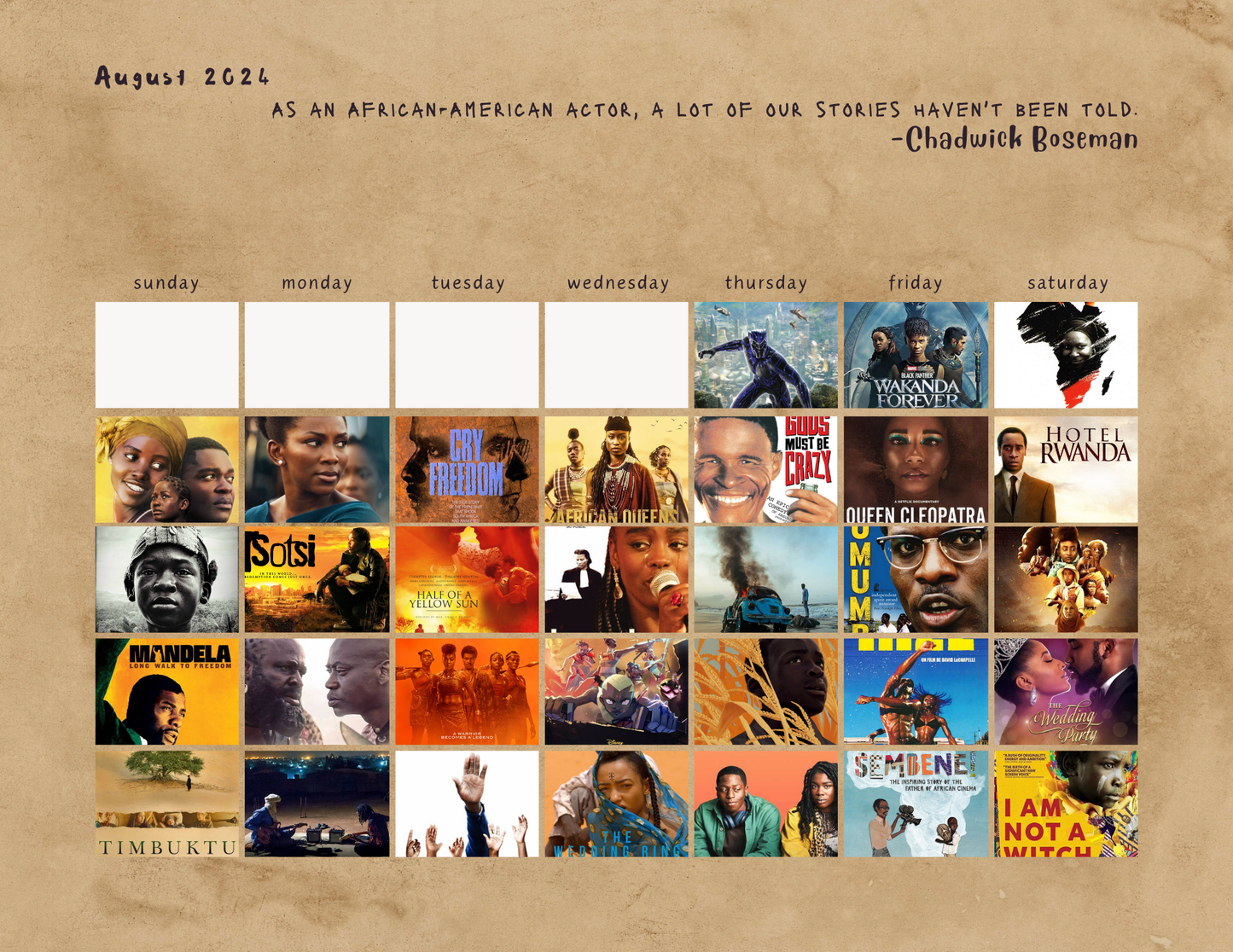 DIGITAL PRINT ONLY: 2024 Leap into Black Cinema Special Edition Wall Calendar