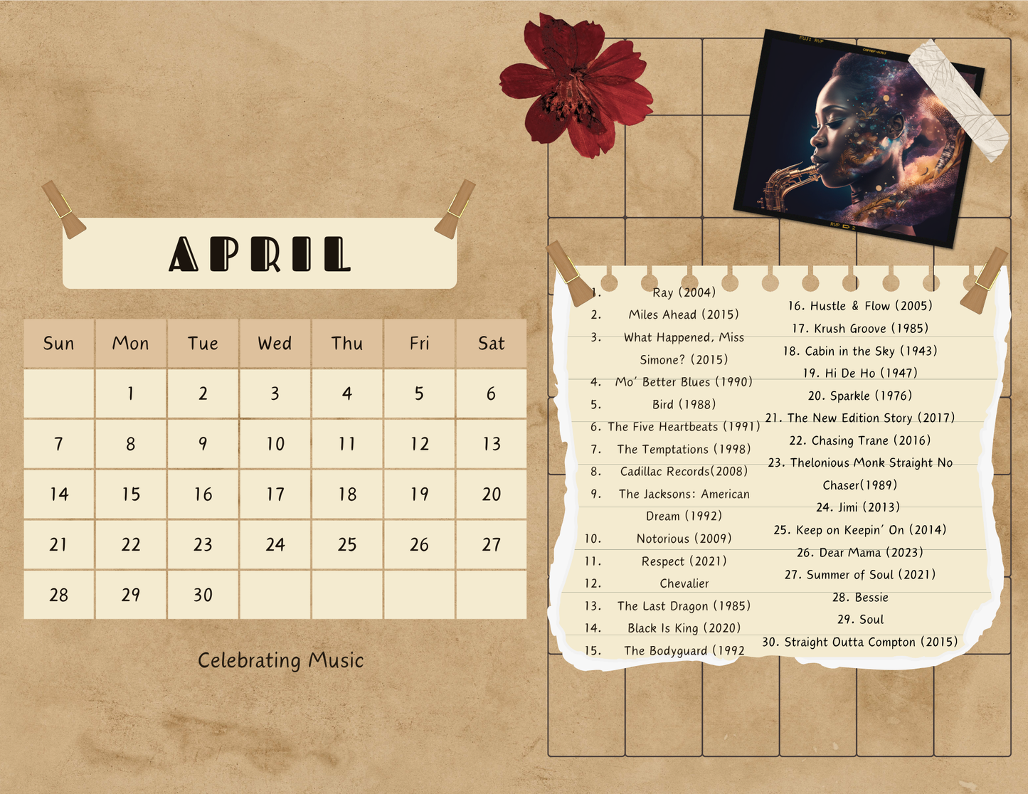 DIGITAL PRINT ONLY: 2024 Leap into Black Cinema Special Edition Wall Calendar