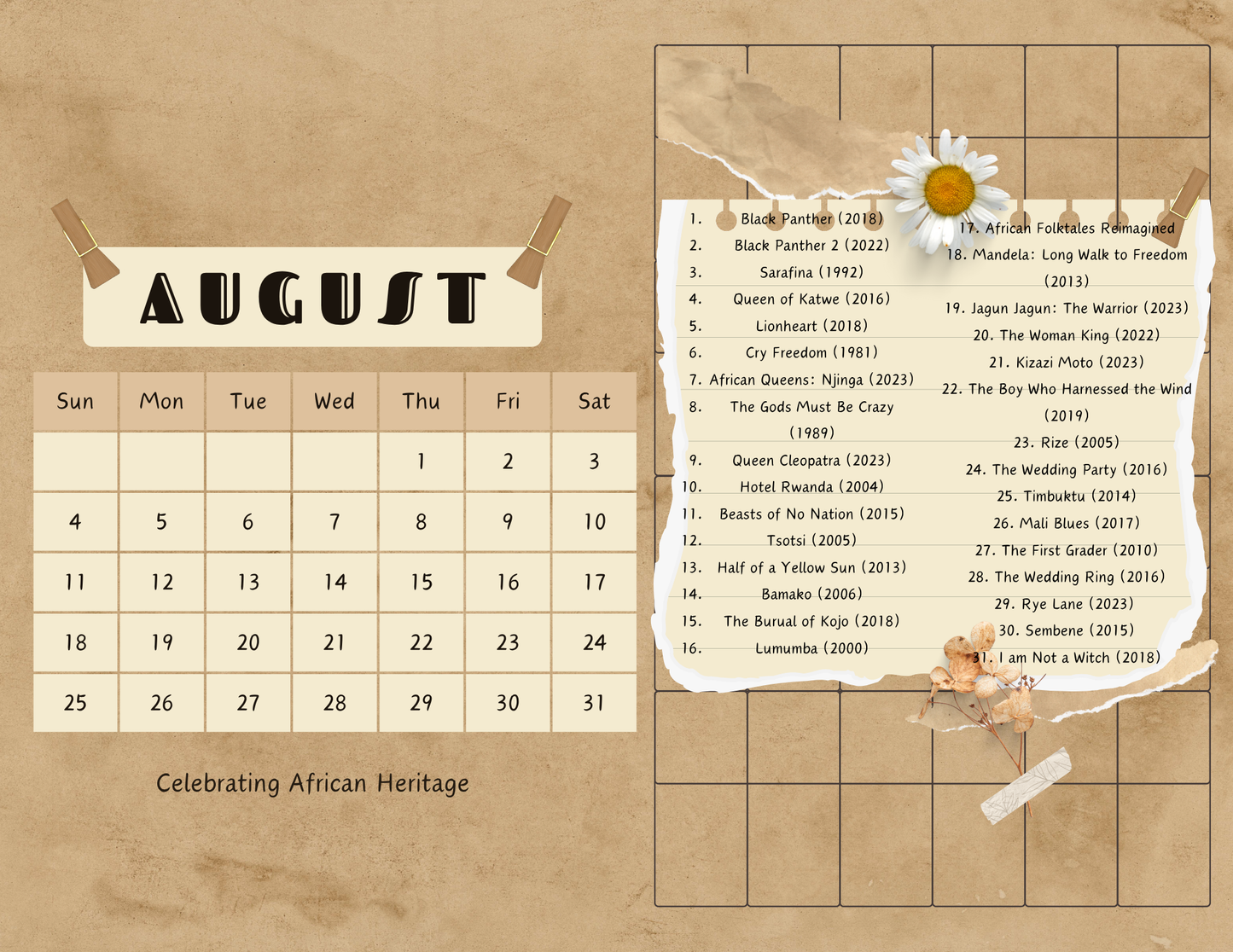 DIGITAL PRINT ONLY: 2024 Leap into Black Cinema Special Edition Wall Calendar