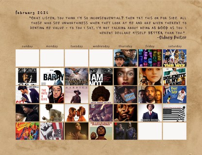 DIGITAL PRINT ONLY: 2024 Leap into Black Cinema Special Edition Wall Calendar