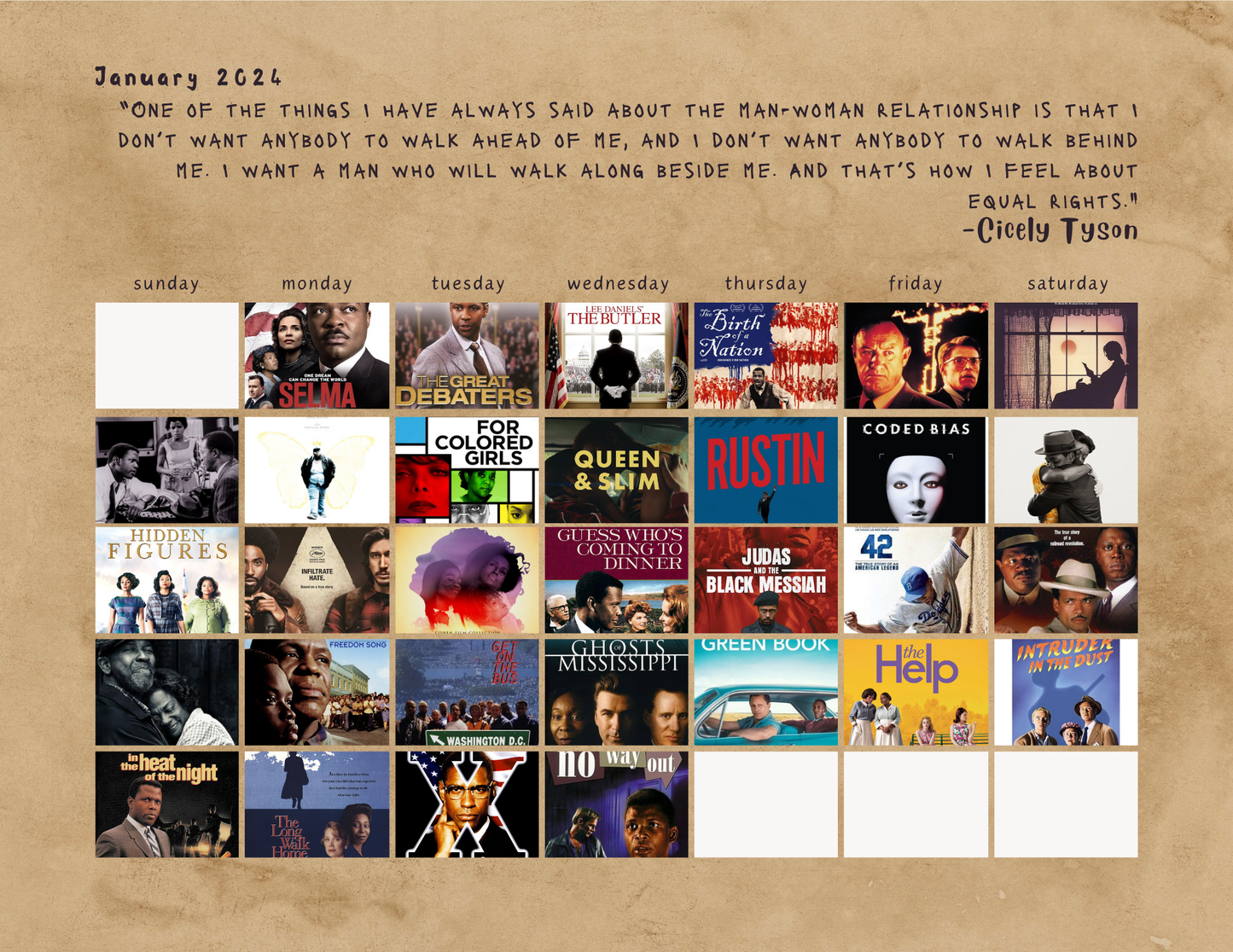 DIGITAL PRINT ONLY: 2024 Leap into Black Cinema Special Edition Wall Calendar