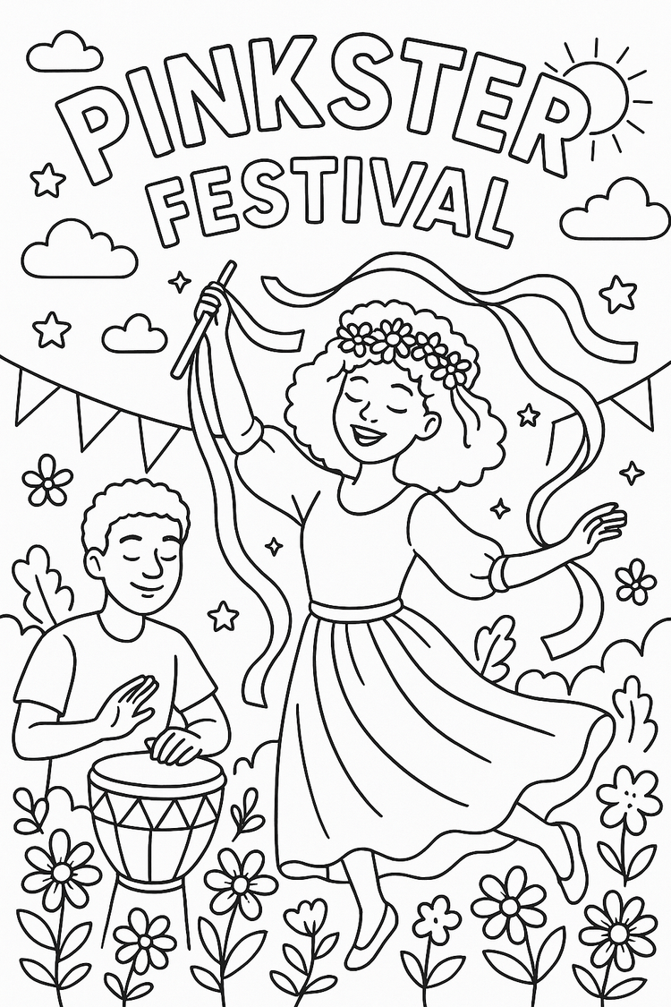 FREE Parading with Pride Pinkster Fest Coloring Pages