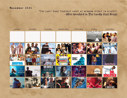 DIGITAL PRINT ONLY: 2024 Leap into Black Cinema Special Edition Wall Calendar