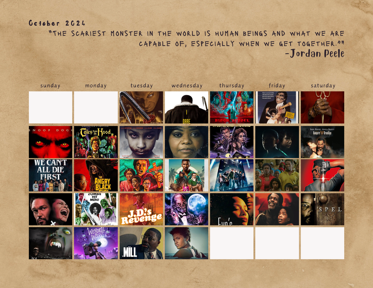 DIGITAL PRINT ONLY: 2024 Leap into Black Cinema Special Edition Wall Calendar