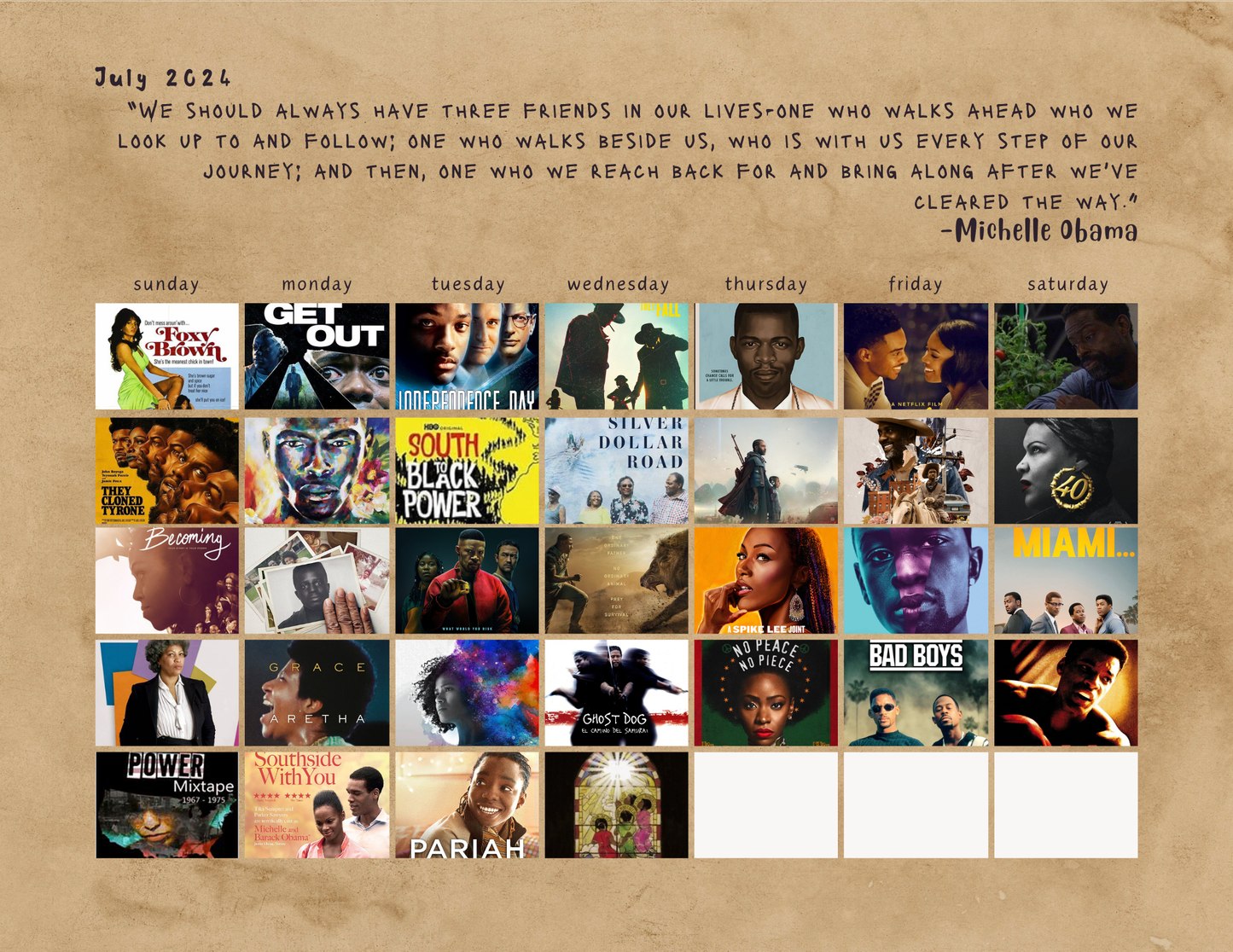 DIGITAL PRINT ONLY: 2024 Leap into Black Cinema Special Edition Wall Calendar