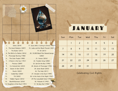 DIGITAL PRINT ONLY: 2024 Leap into Black Cinema Special Edition Wall Calendar