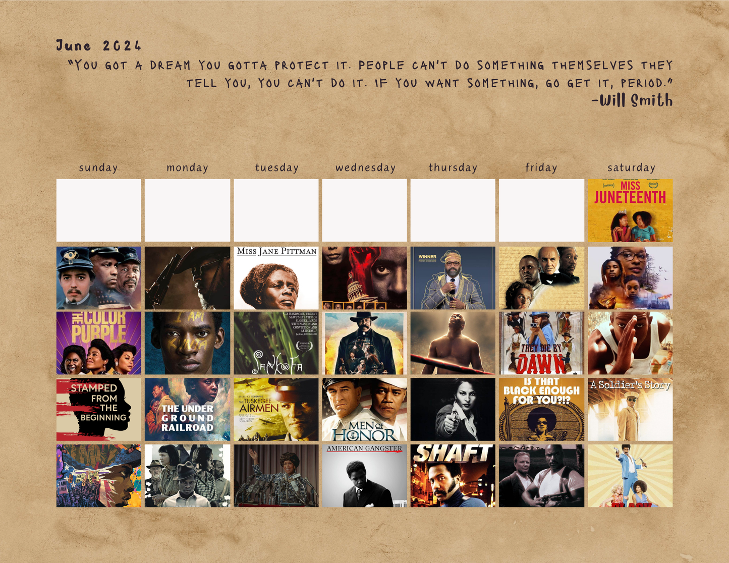 DIGITAL PRINT ONLY: 2024 Leap into Black Cinema Special Edition Wall Calendar