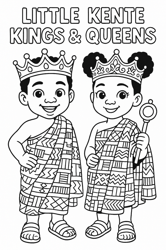 FREE Kente Kings and Queens Coloring Pages