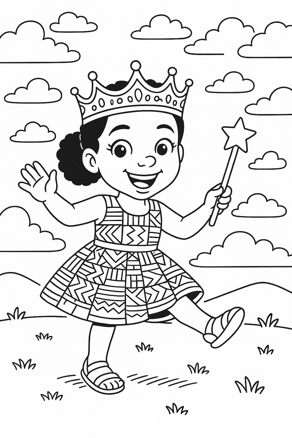 FREE Kente Kings and Queens Coloring Pages