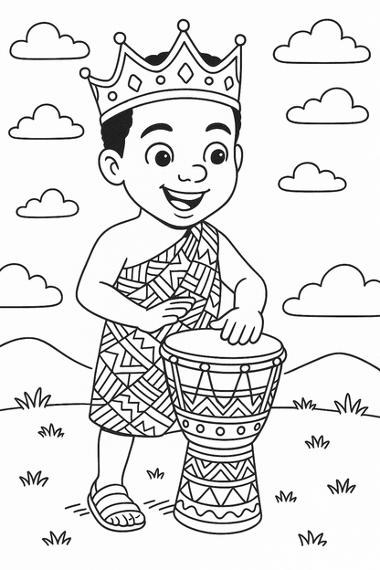 FREE Kente Kings and Queens Coloring Pages