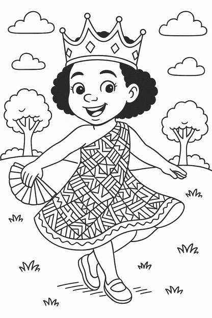 FREE Kente Kings and Queens Coloring Pages