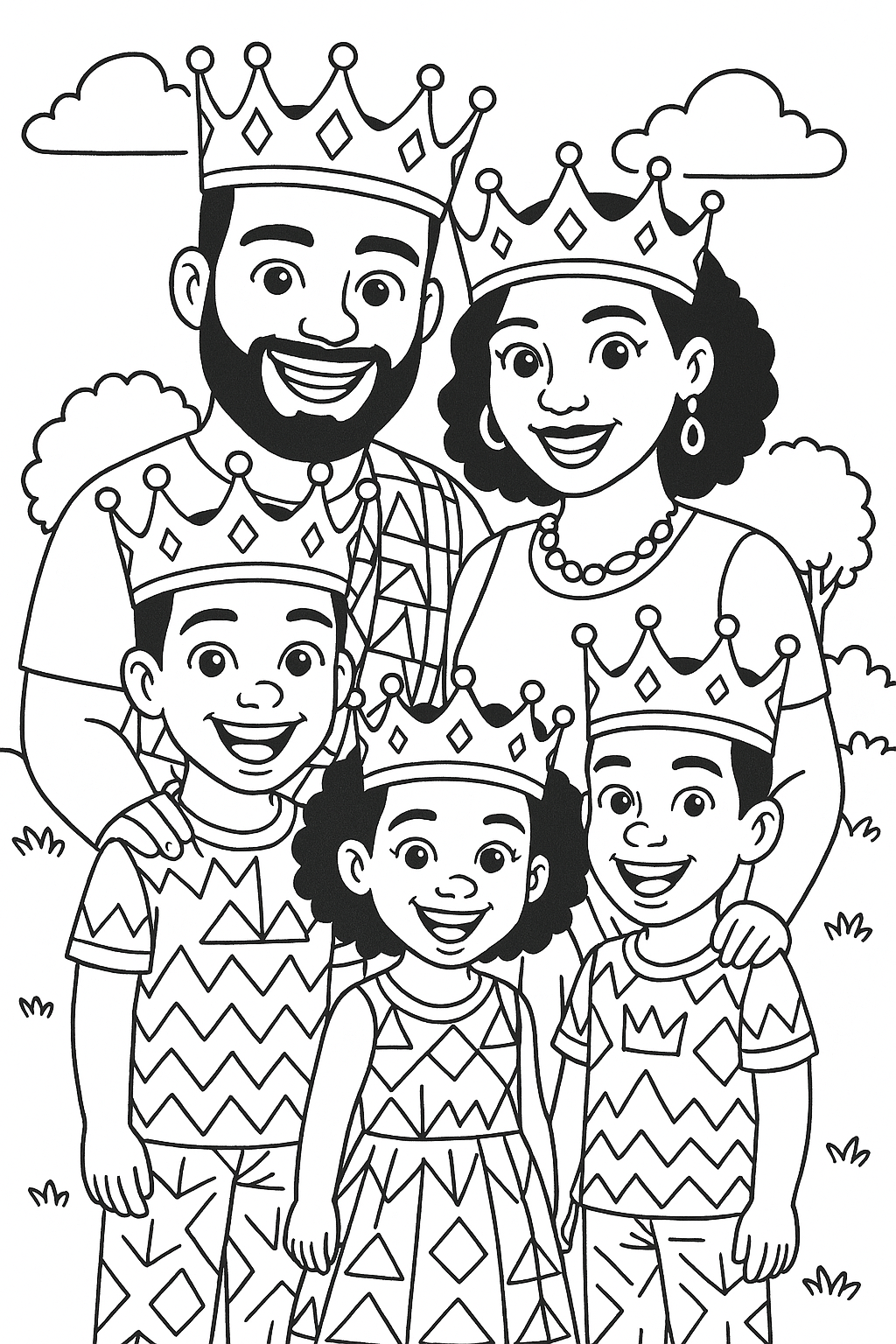 FREE Kente Kings and Queens Coloring Pages