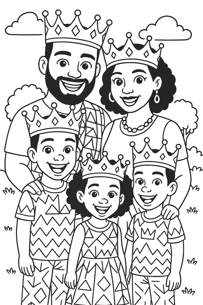 FREE Kente Kings and Queens Coloring Pages