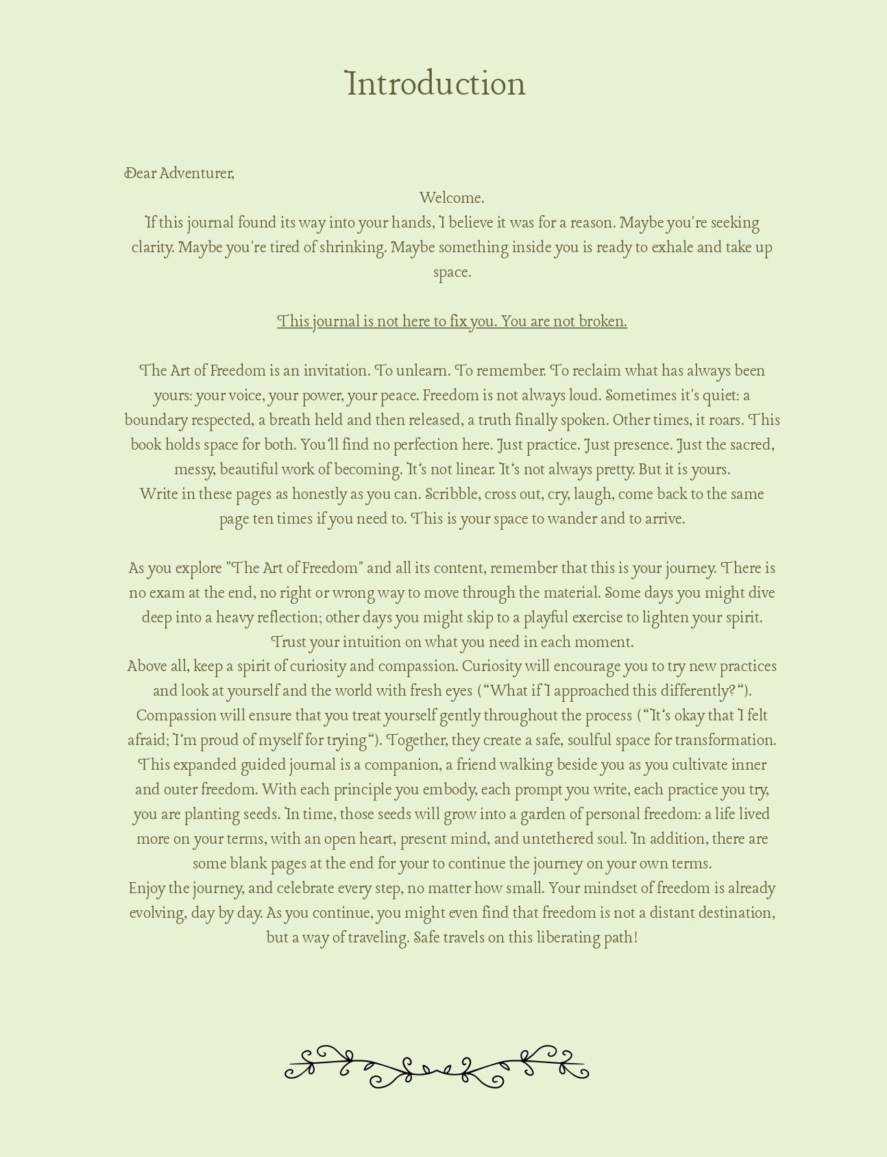 The Art of Freedom:  Journal for Cultivating Your Voice, Power, and Peace