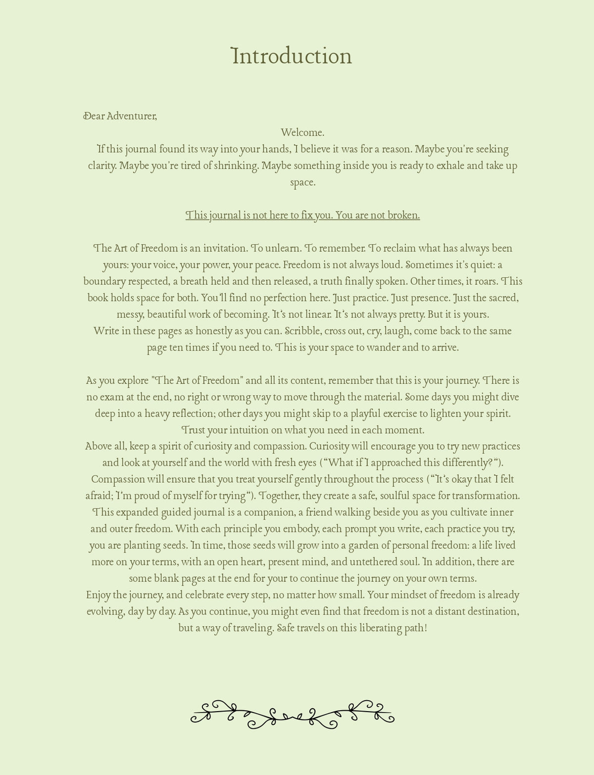 The Art of Freedom:  Journal for Cultivating Your Voice, Power, and Peace