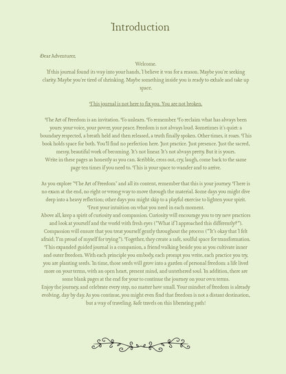 The Art of Freedom:  Journal for Cultivating Your Voice, Power, and Peace