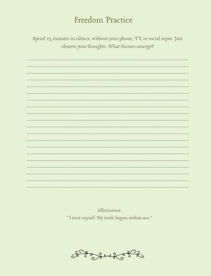 The Art of Freedom:  Journal for Cultivating Your Voice, Power, and Peace
